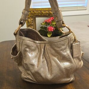 Coach Metallic Leather Shoulder Bag
